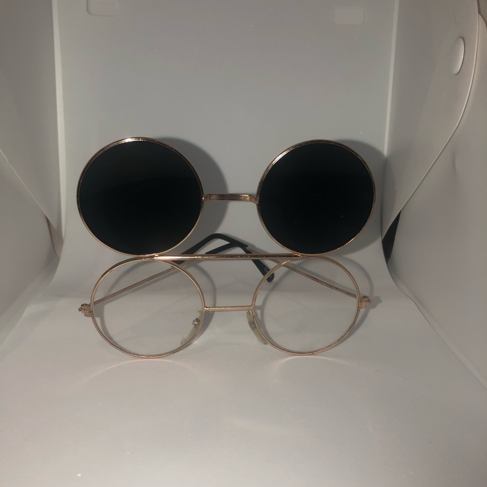 retro flip glasses